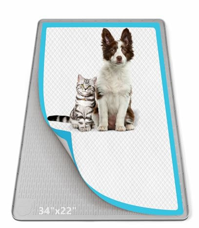 Bartuke Dog Pee Pad Holder, 34 x 22 Silicone Pet Pee Tray Mat for Dogs | High Edge, Leak-Proof, Small Dog Potty Tray, Dog Wee Protector Pad Holder for Puppy, Training Pads, No Pee Pads(Light grey)
