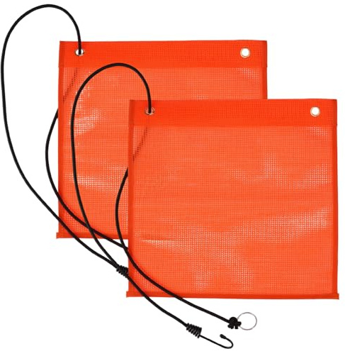 2 Stück Warnfahne Rote Fahne Überlänge, 30,5 x 30,5CM PVC Rote Warn Flagge | Wetterfest Warnfahne mit Gummiseil, Reißfest Fahne Ladungssicherung, Warnflagge Rot Nach, für Flaggen An Autos, Wohnmobilen
