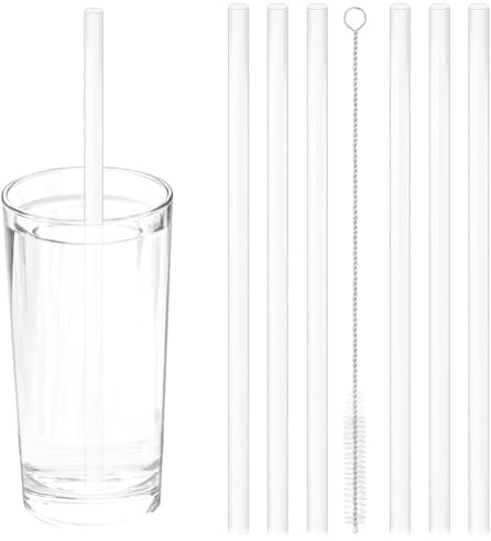 6-Pack Clear Replacement Straws for 30oz/40oz Tumblers with Cleaning Brush, Compatible with Popular Drinkware
