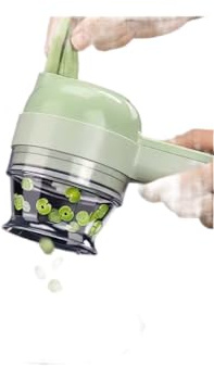 Electric Mini Food Chopper, Compact Vegetable Slicer with Multi-Blade Design, Mint Green Kitchen Appliance