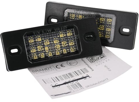 BRANDT Kennzeichenleuchten LED kompatibel mit Skoda Fabia I 6Y 99-08 Fabia II 5J 06-14 Yeti I 5L 09-12 Porsche Cayenne I 02-10 VW Sharan II 7N Tiguan I II 5N AD1 11-25Touran I II 1T 5T