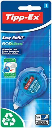 Tipp-Ex Korrekturroller Easy Refill ECOlutions, nachfüllbar, 14m x 5 mm, 1er Pack, Ideal für das Büro, das Home Office oder die Schule
