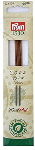 Prym 224130 Strumpfstricknadeln CUBICS NATURAL 15 cm 2,00 mm