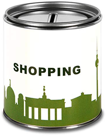 44spaces Spardose Berlin Shopping Geld Scheine Schenken - Witzige Geschenkdose Geldgutschein Geldverpackung Geldgeschenke Trinkgeld Urlaubgeld Hochzeitsgeschenk