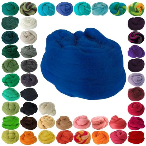 25g Filzwolle Märchenwolle Nassfilzen Trockenfilzen, unterschiedliche Farben, Farbe:blau