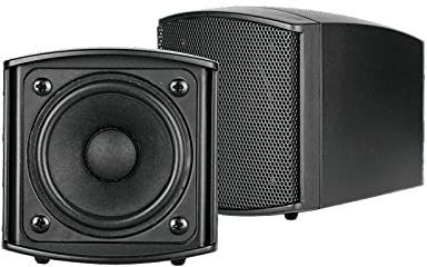 OMNITRONIC OD-2 Wandlautsprecher 8Ohm schwarz 2X | Lautsprecherpaar mit Halterung, 2,5 Breitbandlautsprecher, 15 W RMS