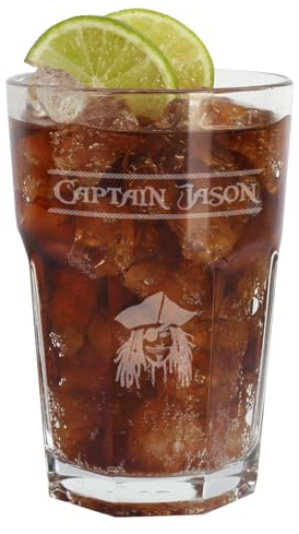 Herz & Heim® Longdrinkglas im Piraten-Design mit Gratis Gravur des Namens