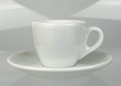 Extra dickwandige italienische Espressotasse »Palermo« | Tassenwand: 9 mm | Füllmenge (bis zur Oberkante): 50 ml | handgemacht | 6 Tassen & 6 Untertassen | mit Füllmengen-Markierung | Made in Italy