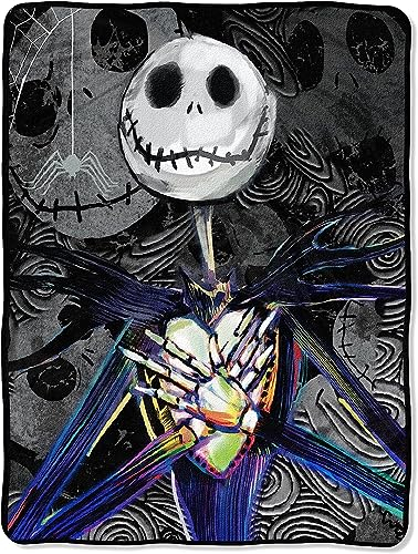 Disney Pesadilla Antes de Navidad, Dark Creep Manta Micro Raschel, 46 x 60 Pulgadas, Poliéster, Matrimonio