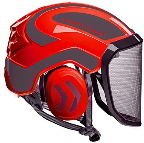 Pfanner Protos Integral Arborist Helmet (Red/Grey)