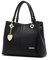 DEERWORD Donna Borse a Mano Borsa a Spalla Elegante Grandi Firmate Marca Tracolla Antifurto PU pelle 3001 1 pz Nero