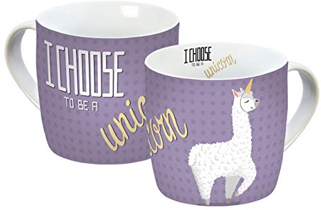 infinite by GEDA LABELS (INFKH) 12006 Lama I Choose lila Tasse, Porzellantasse, Kaffeetasse, Mehrfarbig