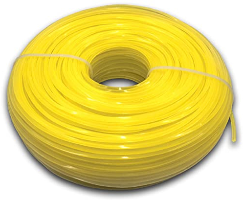 vhbw Universal Trimmer-Faden kompatibel mit Rasenmäher, Rasentrimmer - Ersatz-Faden, Gelb, 2,4 mm x 88 m, Viereckig