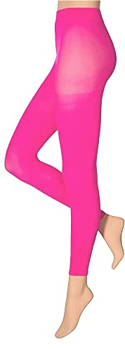 krautwear Damen Mädchen Leggins Leggings 60 den Karneval Fasching Kostüm schwarz rot rosa blau (rosa-LXL)