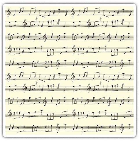 Square Stickers (Set of 2) 10cm - Sheet Musical Note Vintage Music Laptop Tablet Luggage Scrapbook #13121