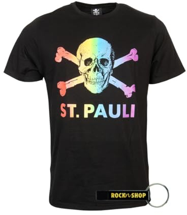 FC St. Pauli Totenkopf Herren T-Shirt FCSP Fanartikel + RocknShop Flaschenöffner