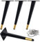 Drenky 4 Stück Schräge Tischbeine, Metallschrankbeine, Kegel Möbelbeine, 201 Edelstahl,Schwarz & Golden,30 cm Höhe, No-Slip Silent Base Platzierung für Sofas, Tische und andere Möbelbeine