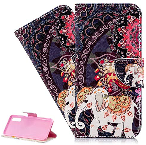 LEMAXELERS iPhone SE 2020 / iPhone 8/7 Hülle,Für iPhone 8 Handyhülle Leder Retro Elefant Flip Case PU Leder Cover Magnet Schutzhülle Tasche Handytasche für iPhone SE 2020,BF Retro Elephant