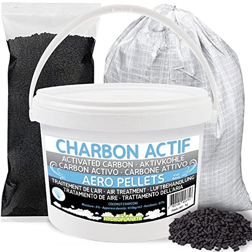Aktivkohle Pellets erhältlich in 1-kg- und 2-kg-Tüten / 5-kg-Eimern, 10-kg- und 25-kg-Säcken │ hochreines Granulat für Luftreinigung und -filterung, Kohlefilter, Aquarium, Weinkeller, Abzugshaube