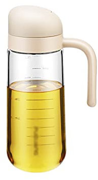 Bouteille Huile Olive Distributeur Distributeur de pétrole et de vinaigre de verre borosilicate avec poignée de grande capacité bouteille d'huile de cuisine oiffe d'huile pour huile, vinaigre, sauce d