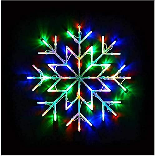 SG Toro Multi Snowflake Light 50 LED Christmas Window Home Festive Decoration Light 40cm Cable Battery Operated Indoor Use Light Up Xmas New Year Party Fun