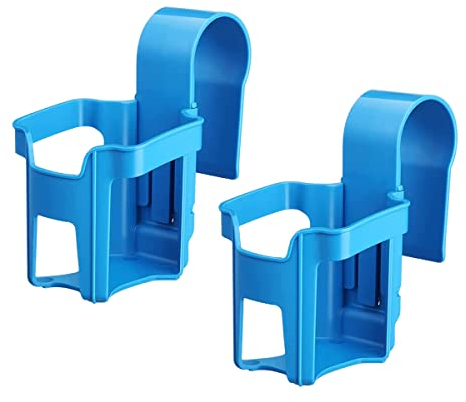 XQMMGO 2 Pack Plastic Pool Cup Holders,Multifunctional Pool Drink Holder,Poolside Cup Holder Fits Most Swimming Pools(Blue)