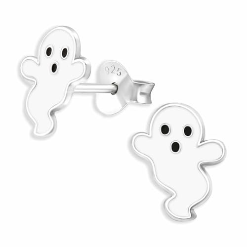 Monkimau Kleiner Geist Ohrstecker Ohrringe aus 925 Silber Schmuck Silberohrringe Medizinisch für Kinder Mädchen Damen Frauen