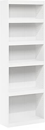 Furinno JAYA Enhanced Home 5-Tier Shelf Bookcase, White