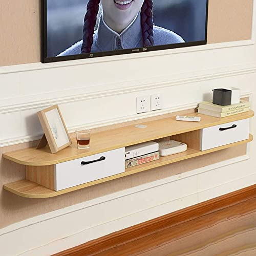 Uvency Wall Mounted Tv Cabinet, Environmental Protection Floating Tv Stand, Hanging Tv Cabinet Router Set-Top Box Rack/A / 100Cm/120Cm B/B
