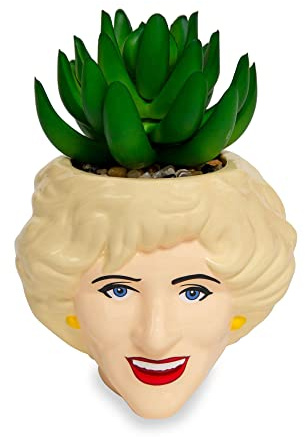 The Golden Girls Rose 3-Inch Ceramic Mini Planter With Artificial Succulent