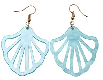 1 Paar Ohrringe in Muschelform, Glitzer, Meerjungfrau, Schmuck, Karneval, Mottoparty