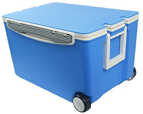 Samnuerly Tragbare Kühlbox auf Rädern, 40-Quart-Fahrzeugkühlschrank, Frischhaltebox, Kühlwagen, Reise-Camping-Angel-Aufbewahrungsbox,A (A)