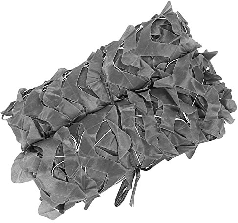 YHBZ Filet De Camouflage Renforcé,Camo Filet Militaire,Chasse Masquer Net,Tissu Oxford Filet D'ombrage,Gris-Camping Pergola Décoration,Filets De Protection Solaire Légers,4x6m(13 * 20ft)