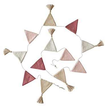 VERTBAUDET Guirlande fanions tricot rose poudré TU