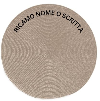 MAYRA Tovaglietta Personalizzata con Ricamo Nome, Scritta | Tovaglietta Americana per Colazione Lavabile | Idee Regalo per la Casa | Design e Ricamo Made in Italy (Naturale)