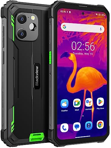 Blackview Thermal Imaging Rugged Smartphone BV8900, 10000mAh Battery, Helio P90 700 16GB+256GB, 64MP Triple Camera, 6.5'' 2.4K FHD+ Screen, IP68 Android 13 Outdoor Mobile Phone, NFC GPS OTG Green