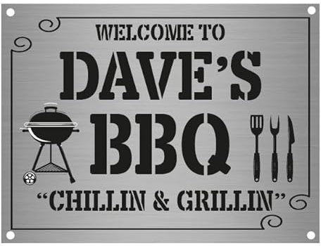 Personalised Home BBQ Sign Metal Plaque Gifts, Bar, Garden, A5 SIZE 20CM X 15CM
