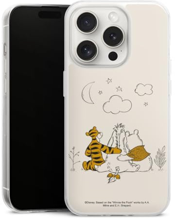 Slim Case kompatibel mit Apple iPhone 15 Pro Silikon Handyhülle transparent Hülle extra dünn Winnie Puuh Offizielles Lizenzprodukt Disney
