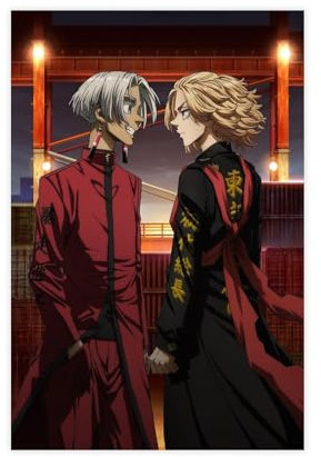 KOURT Tokyo Revengers Tenjiku Henne Anime Leinwand Poster Wandkunst Dekor Druck Bild Gemälde für Wohnzimmer Schlafzimmer Dekoration Unrahmen: 40 x 60 cm