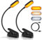 OUILA Lampe de Lecture 16 LEDs, Rechargeable USB Liseuse Lampe Clip Gradation en Continu & 3 Couleur (Ambre/Blanc/Mixte) Mini Lampe de Lit avec Pince pour Lire au Lit Enfant Voyage Camping Veilleuse