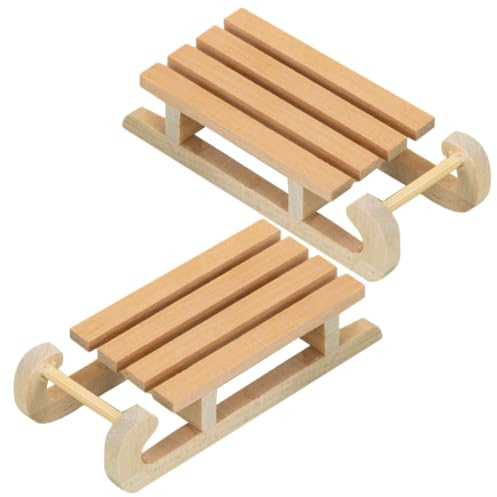 VICASKY 2stücke Miniatur Weihnachtsmann Schlitten Für Puppenhäuser Zubehör Malbare Weihnachtsdeko Mini Für Festliche Für Kreative Bastelprojekte