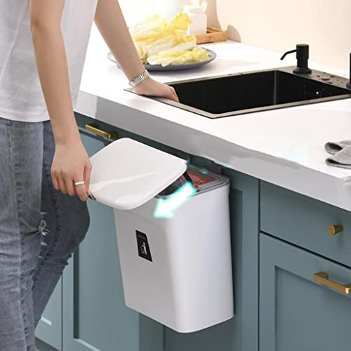 Composteur Cuisine,9 Litre Poubelle à Compost Cuisine avec Couvercle, Petite Poubelle Compost pour Portes ou Mural, Poubelle de comptoir ou sous l'évier-1pc