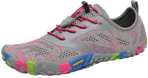SAGUARO Donna Scarpe da Barefoot Leggere Traspirante Scarpe da Trail Running Scarpe Minimaliste per Fitness Trekking Outdoor e Indoor Rosa 41 EU