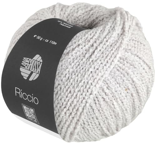 LANA GROSSA Riccio | Kuschelweiches, strukturiertes Garn aus Pima Baumwolle | Handstrickgarn aus 84% Baumwolle & 16% Polyamid | 50g Wolle zum Stricken & Häkeln | 110m Garn FB 2