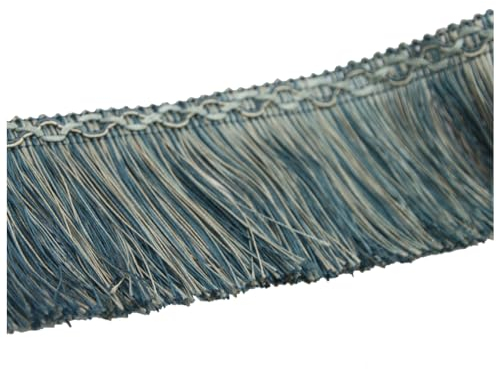 Wisafory 3 Meters Fransenborte Spitzenband Fransenband Quaste Trimmen Fransenbesatz Spitzenbesatz Quastenbesatz Zierband Dekoborte Fransen Bordüre für Vorhang Kleidung Tischdecke Hellblau