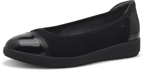Tamaris Comfort Damen Ballerinas Runde Spitze Bequem, Schwarz (Black), 42 EU