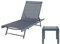 casa.pro Sonnenliege 2er Set Baragiano Gartenliege mit Tisch Relaxliege mit Rückenlehne 5-stufig verstellbar Aluminiumgestell Glasplatte wetterfest Anthrazit/Dunkelgrau