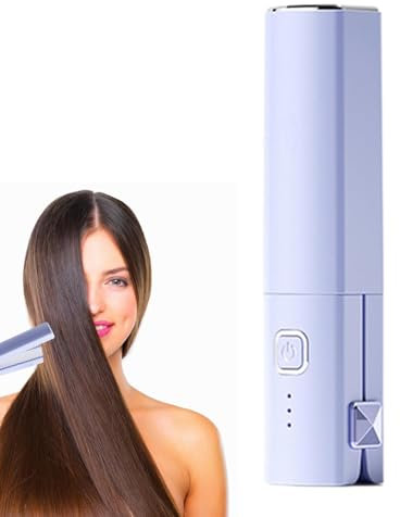 Wpsagek Plancha pequeña, miniplancha | Plancha de con diseño de lápiz labial | Calentamiento pequeño y rápido, plancha anti-escaldaduras para flequillo, hombres, cabello corto, todos los peinados