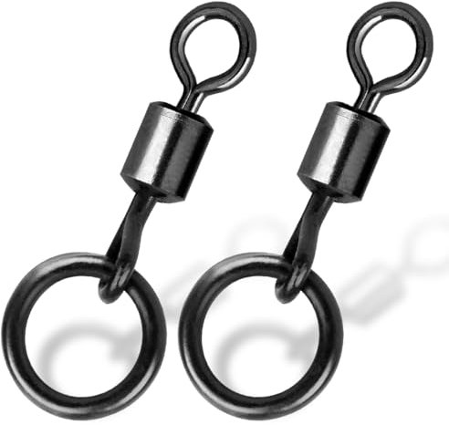 9KM DWLIFE Fishing Flexi Ring Swivels 30Pcs High Strength Micro Rolling Hook Swivels Terminal Tackle for Carp Fishing Saltwater Size14#