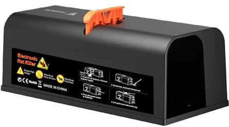 X-PEST Elektrische Mausefallen Indoor für Zuhause, Anti Escape, No Touch, No View Effektiver Humane Elektrische Rattenfalle Zapper, MK08S, Schwarz